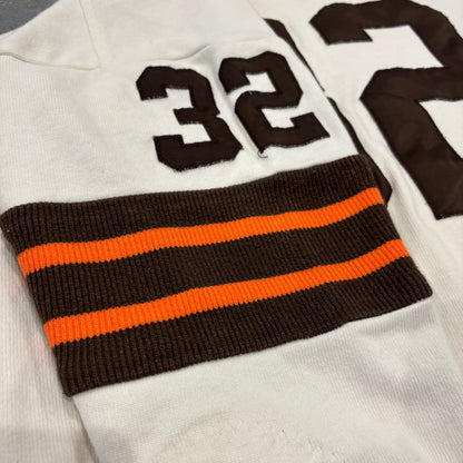 90's Champion チャンピオン NFL ブラウンズ 七分袖 フットボールTシャツ ロンT アイボリー (L) /B2198T-SO