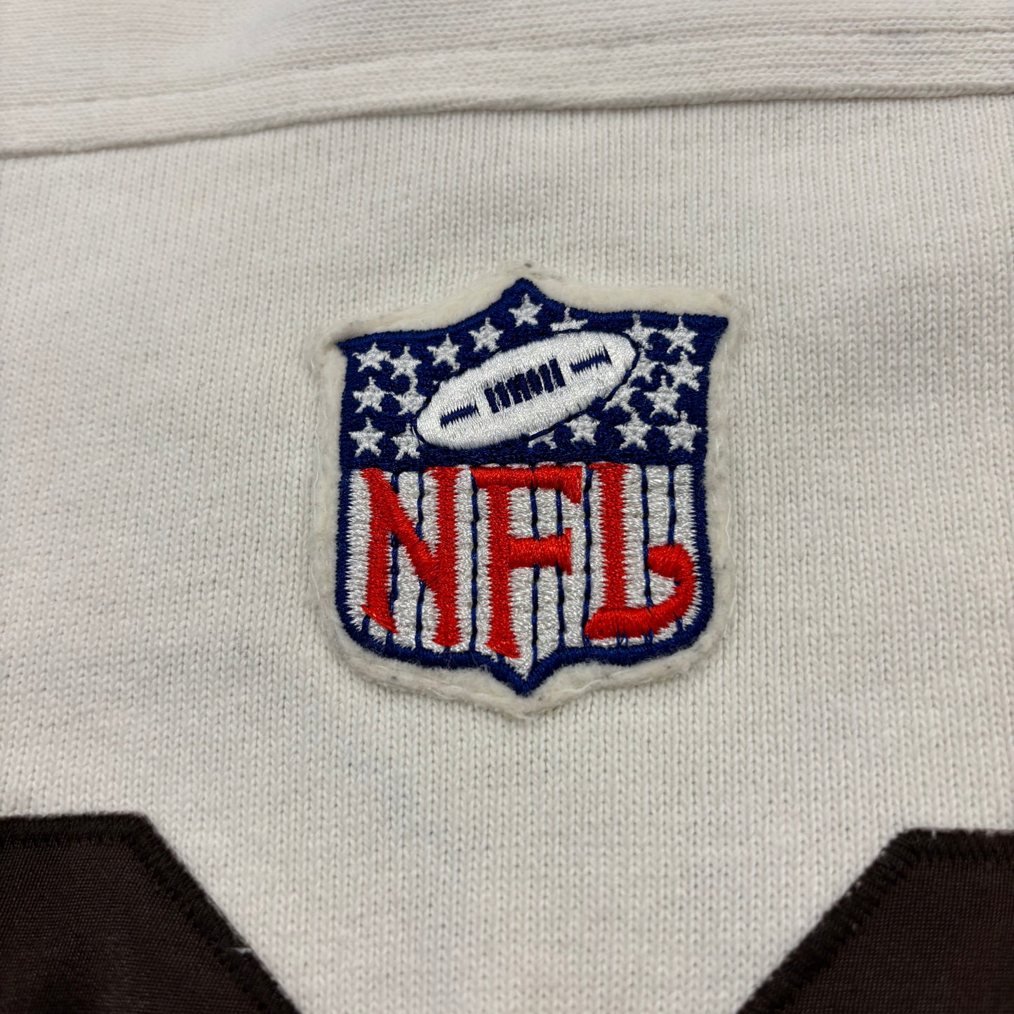 90's Champion チャンピオン NFL ブラウンズ 七分袖 フットボールTシャツ ロンT アイボリー (L) /B2198T-SO