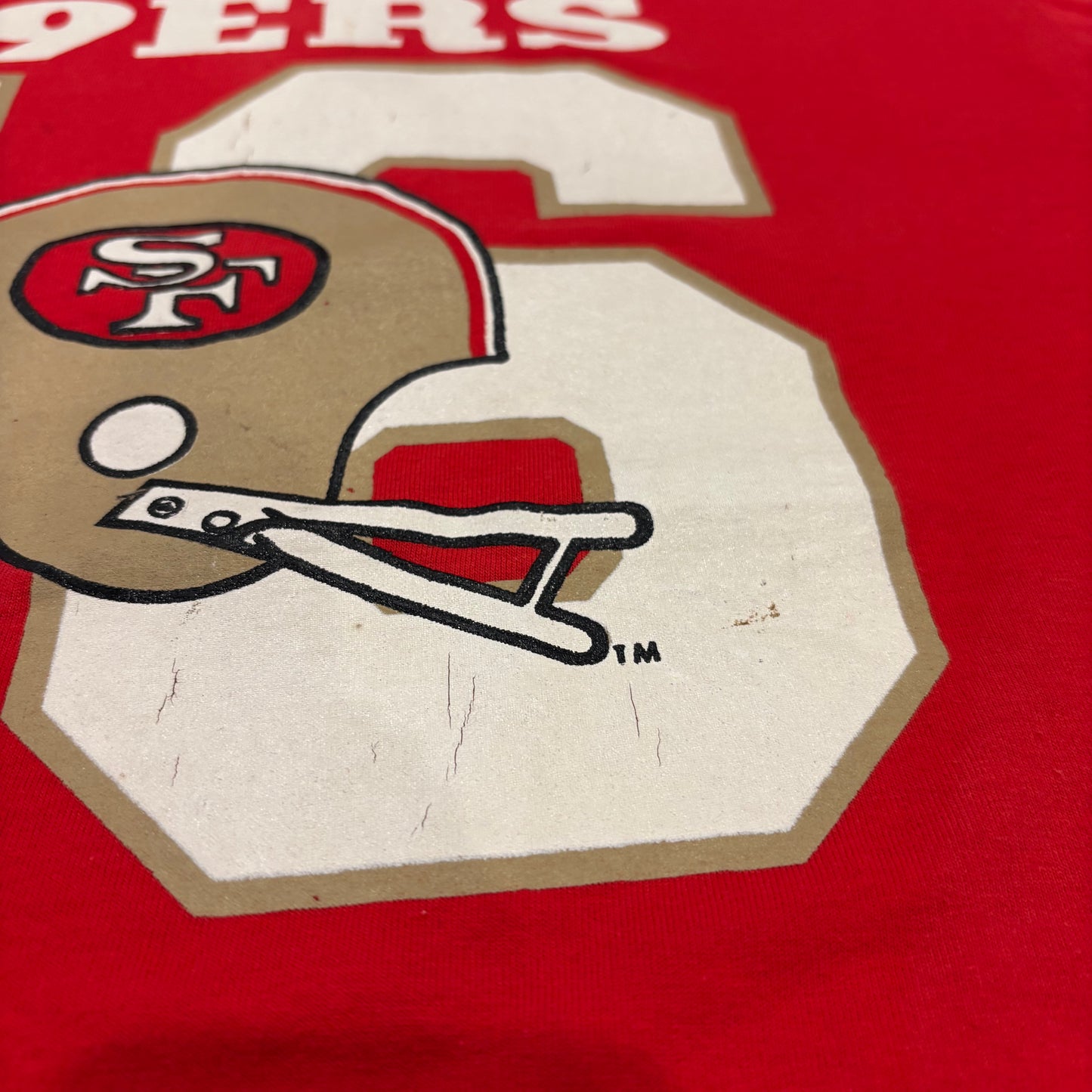 80's Champion チャンピオン トリコタグ NFL サンフランシスコ 49ers フットボールTシャツ 赤 (L) /A7563T-SO