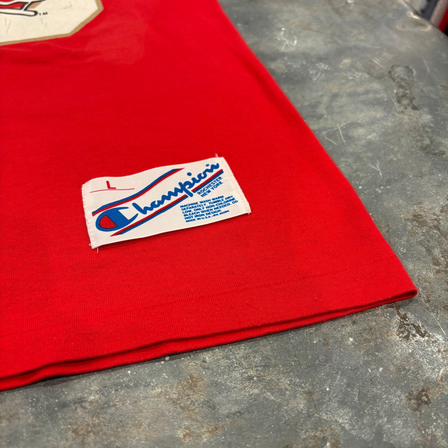 80's Champion チャンピオン トリコタグ NFL サンフランシスコ 49ers フットボールTシャツ 赤 (L) /A7563T-SO