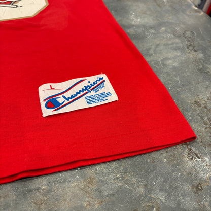 80's Champion チャンピオン トリコタグ NFL サンフランシスコ 49ers フットボールTシャツ 赤 (L) /A7563T-SO