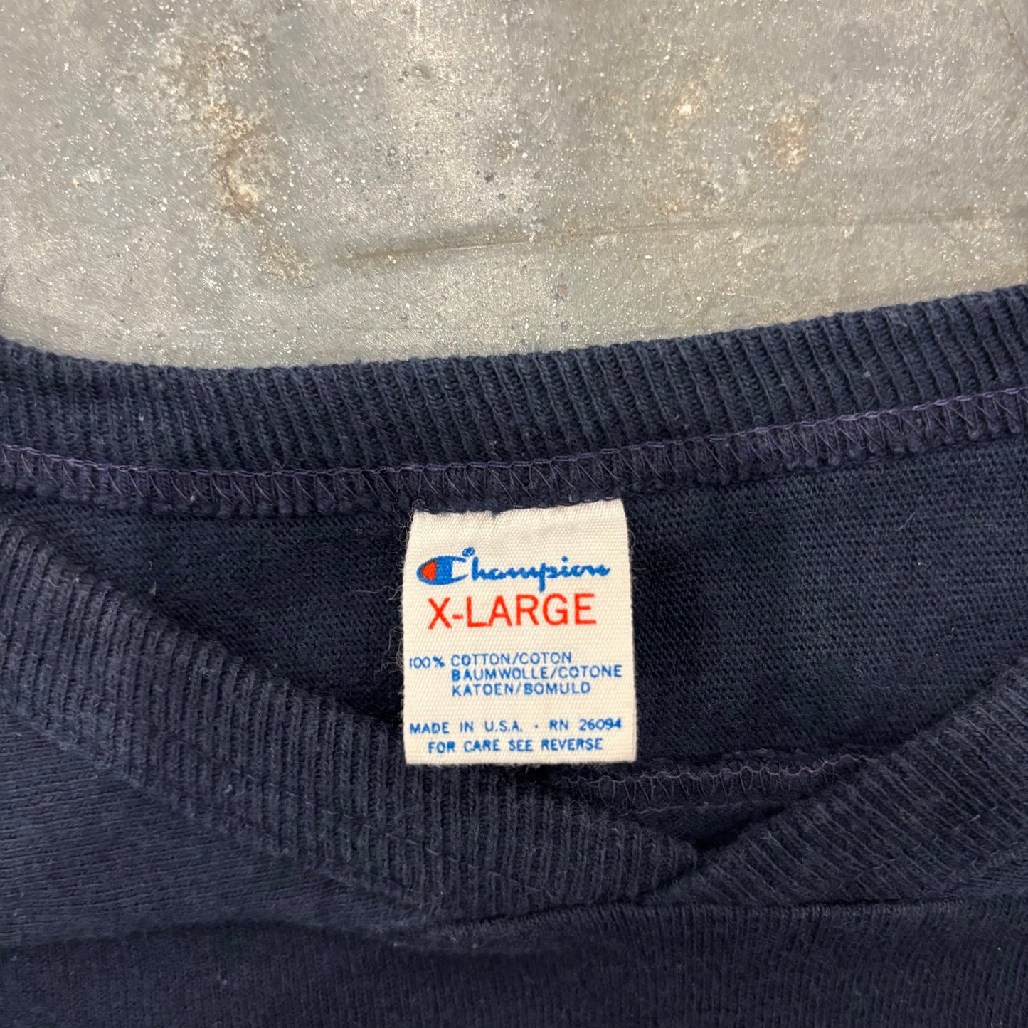 80's Champion チャンピオン トリコタグ PENN STATE カレッジ 七分袖 フットボールTシャツ ネイビー (XL) /A7758T-SO