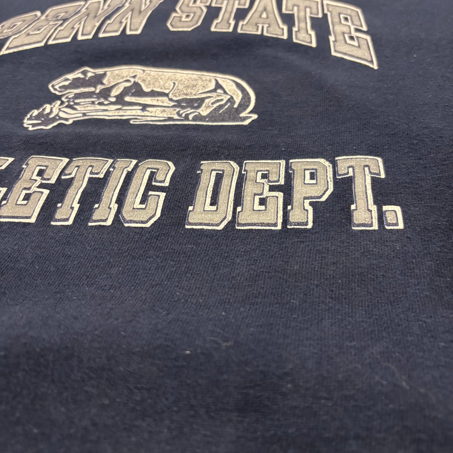 80's Champion チャンピオン トリコタグ PENN STATE カレッジ 七分袖 フットボールTシャツ ネイビー (XL) /A7758T-SO