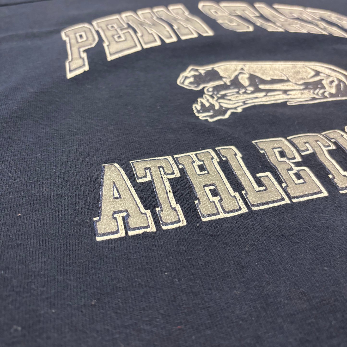 80's Champion チャンピオン トリコタグ PENN STATE カレッジ 七分袖 フットボールTシャツ ネイビー (XL) /A7758T-SO