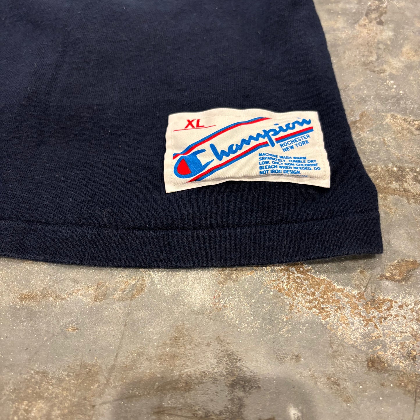 80's Champion チャンピオン トリコタグ PENN STATE カレッジ 七分袖 フットボールTシャツ ネイビー (XL) /A7758T-SO
