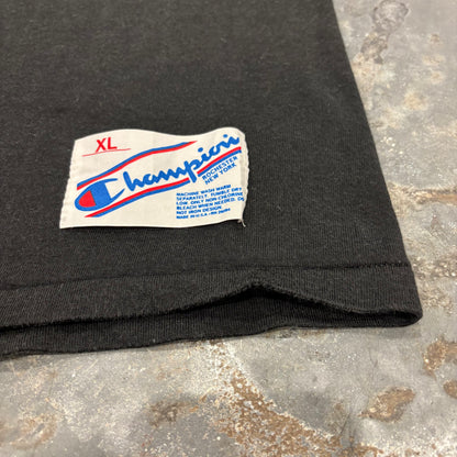 80's Champion チャンピオン トリコタグ NFL PITTSBURGH STEELERS フットボールTシャツ ブラック (XL) /A7469T-SO
