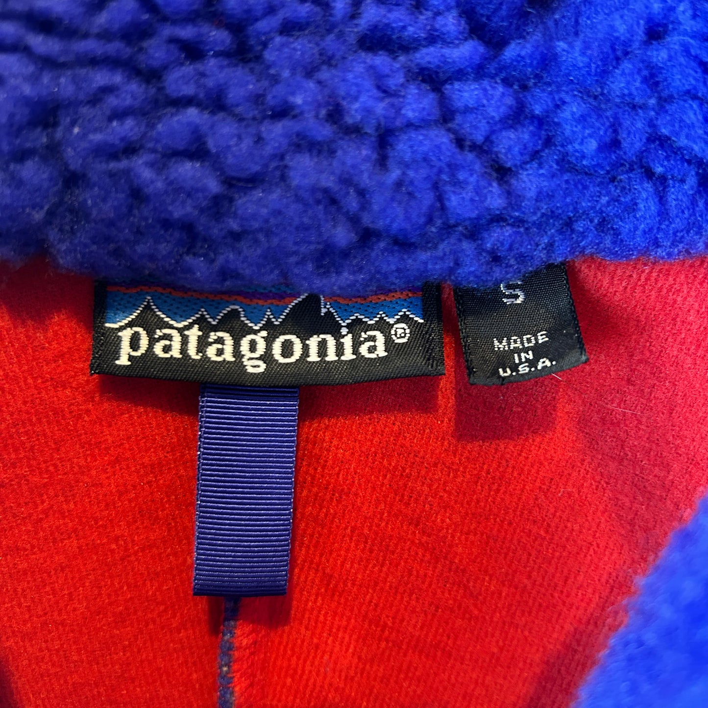 80's Patagonia パタゴニア レトロパイルジャケット カーディガン フリース コバルト (S)/A9275F-SO