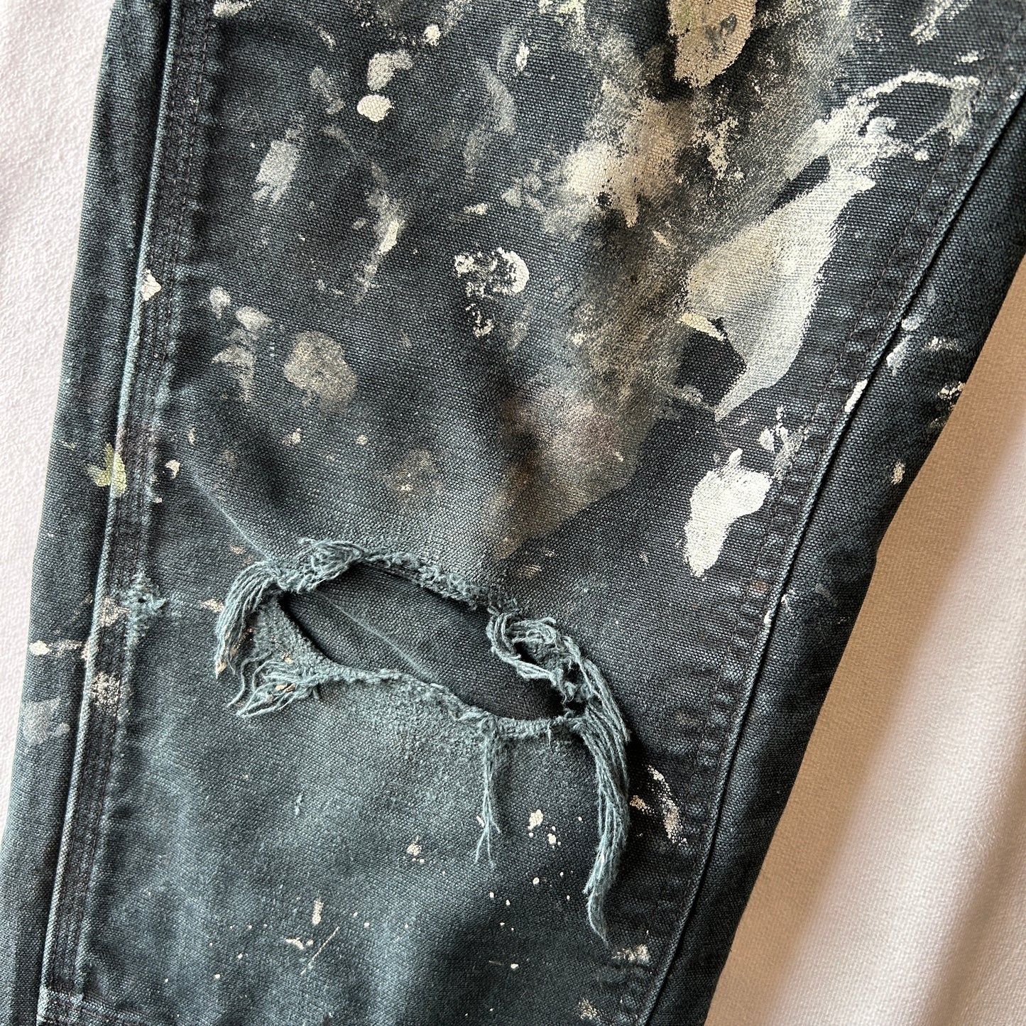 Carhartt カーハート ダブルニーワークパンツ ペンキ USA製 Loose Fit ブラック(36×30)/C0930P-SO