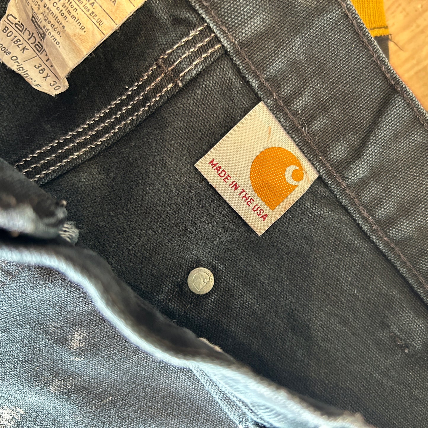 Carhartt カーハート ダブルニーワークパンツ ペンキ USA製 Loose Fit ブラック(36×30)/C0930P-SO