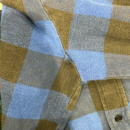 90's Dickies ディッキーズ ネルシャツ バッファローチェック 青黒 (L)/B2913SH-SO