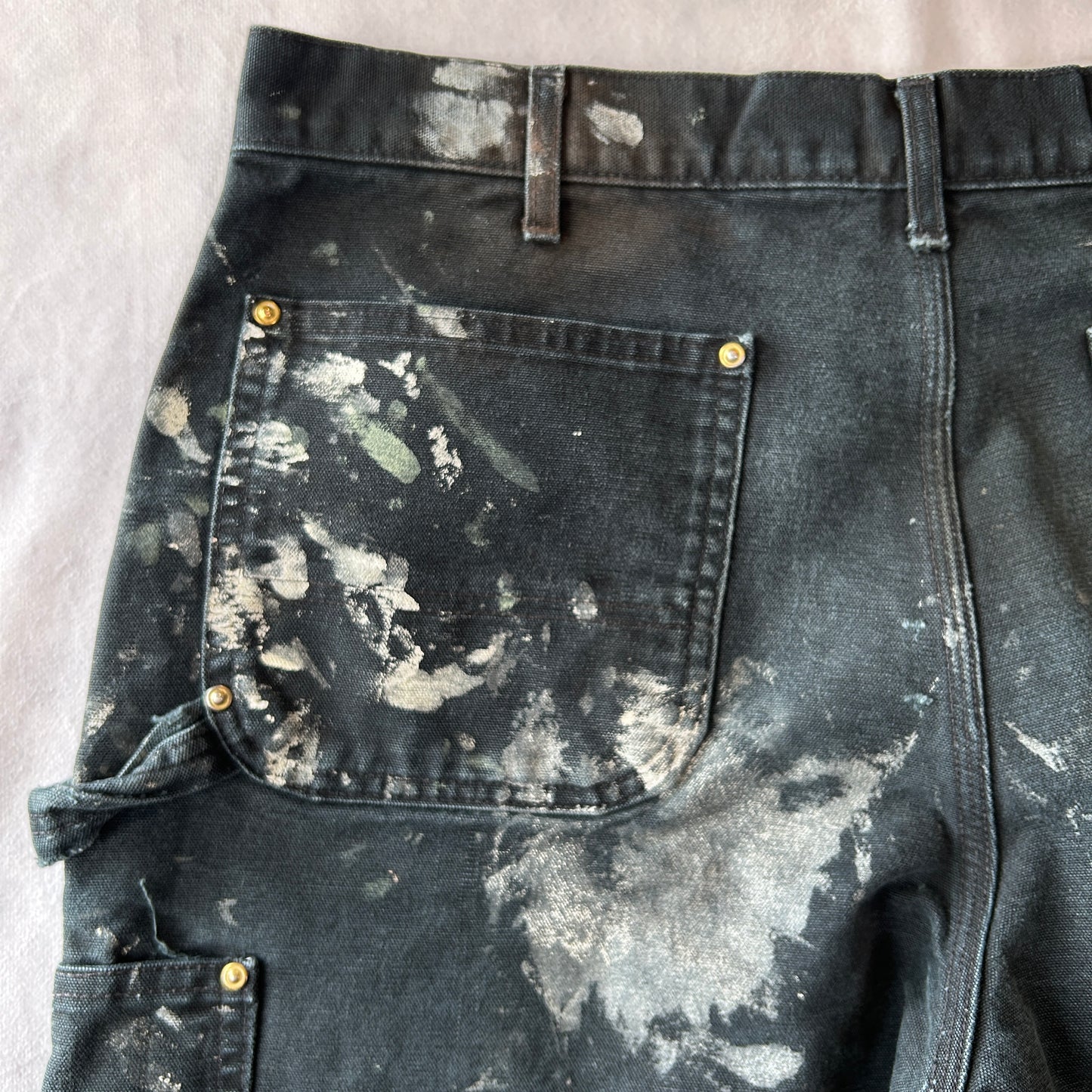 Carhartt カーハート ダブルニーワークパンツ ペンキ USA製 Loose Fit ブラック(36×30)/C0930P-SO
