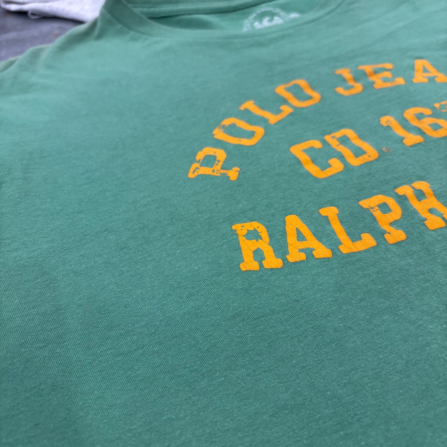 00's Polo Jeans Ralph Lauren ポロジーンズ プリントTシャツ グリーン(XL)/B3498T-SO