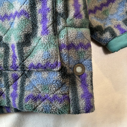 90's Patagonia パタゴニア 雪無し "TEHUELCHES"総柄 シャーリングコート フリース (S)/A9888F-SO