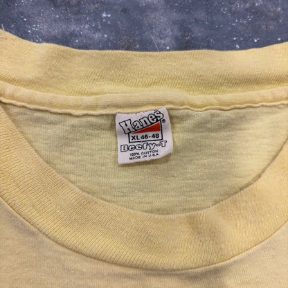 70's Hanes Beefy-T ヘインズ "San Diego Zoo" アニマルプリントTシャツ クリーム(XL)/B3497T-SO