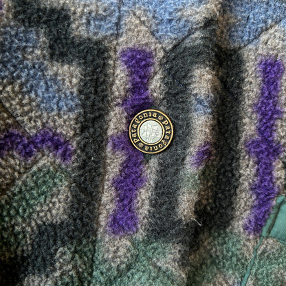 90's Patagonia パタゴニア 雪無し "TEHUELCHES"総柄 シャーリングコート フリース (S)/A9888F-SO