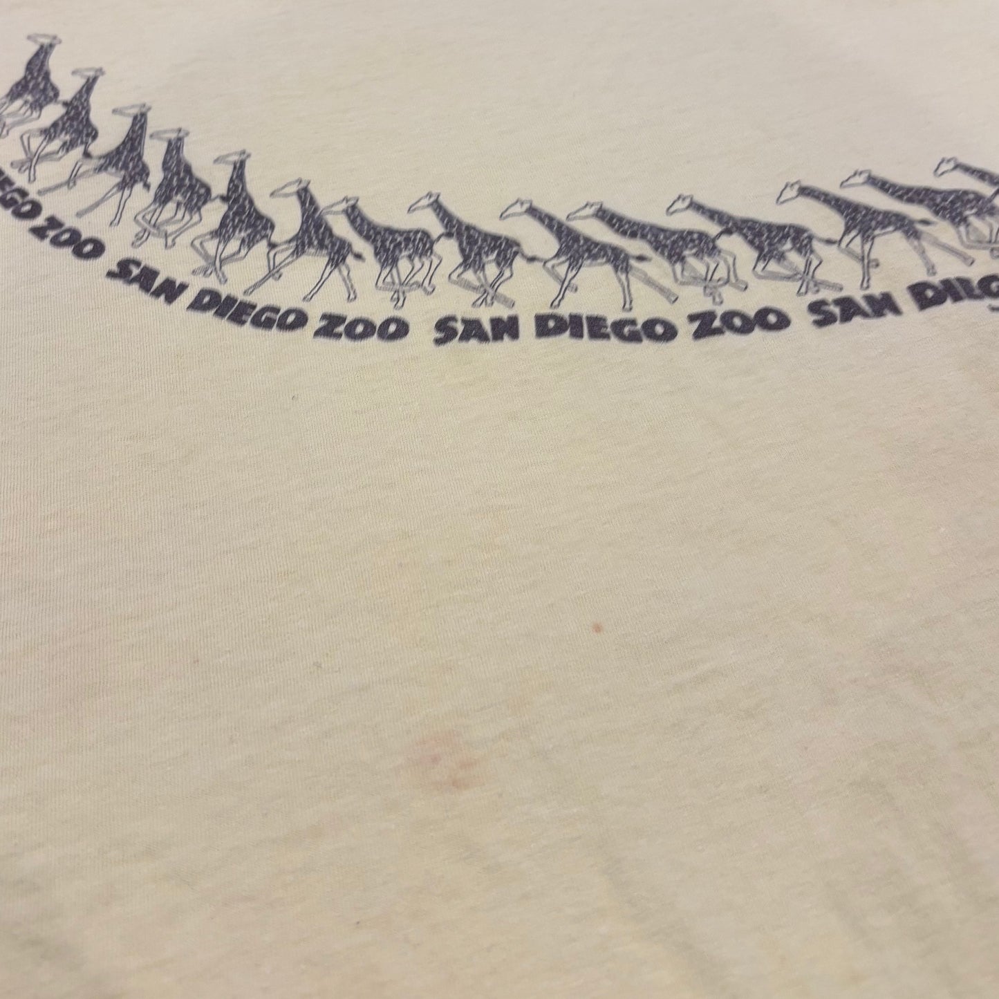 70's Hanes Beefy-T ヘインズ "San Diego Zoo" アニマルプリントTシャツ クリーム(XL)/B3497T-SO
