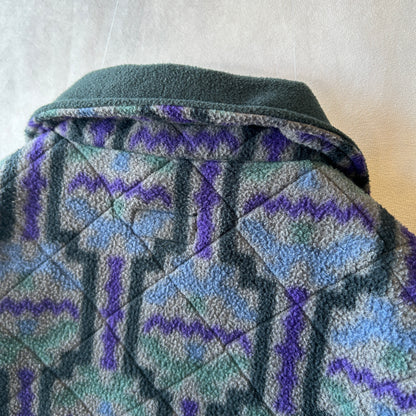90's Patagonia パタゴニア 雪無し "TEHUELCHES"総柄 シャーリングコート フリース (S)/A9888F-SO