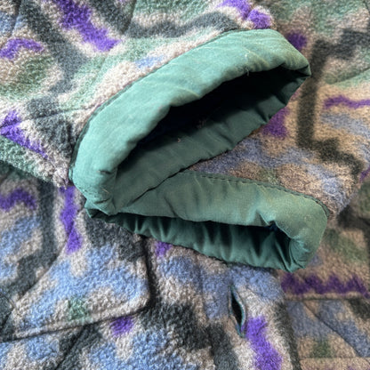 90's Patagonia パタゴニア 雪無し "TEHUELCHES"総柄 シャーリングコート フリース (S)/A9888F-SO