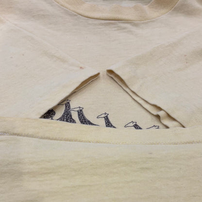 70's Hanes Beefy-T ヘインズ "San Diego Zoo" アニマルプリントTシャツ クリーム(XL)/B3497T-SO