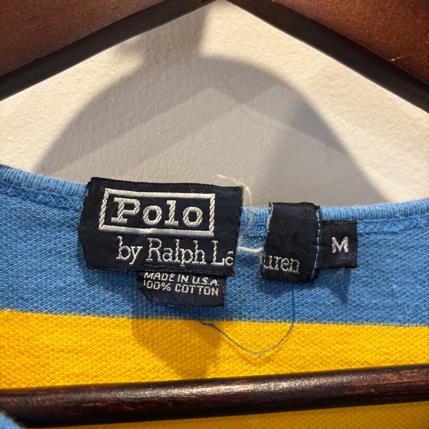 90's Ralph Lauren ラルフローレン ボーダーTシャツ 青・黄色 (M) B2027T-SO