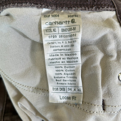 Carhartt カーハート ダブルニーワークパンツ B136 DKB Loose Fit ダークブラウン(34×30)/C0932P-SO
