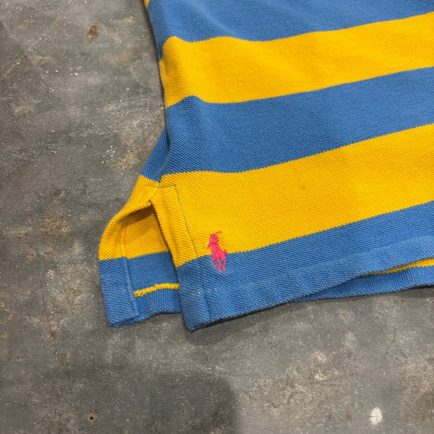 90's Ralph Lauren ラルフローレン ボーダーTシャツ 青・黄色 (M) B2027T-SO