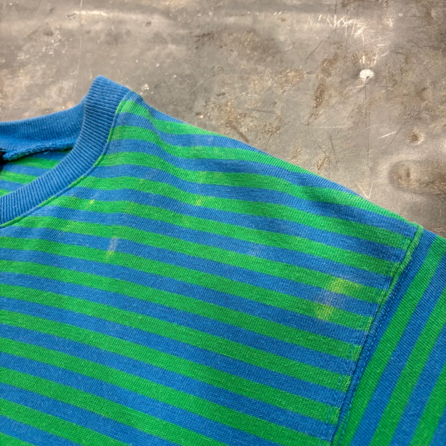 90's DOCKERS ドッカーズ ボーダーTシャツ 青・緑 (L) B4018T-SO
