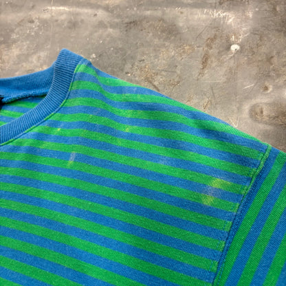 90's DOCKERS ドッカーズ ボーダーTシャツ 青・緑 (L) B4018T-SO