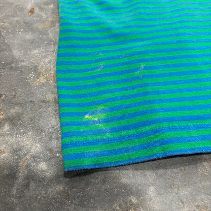 90's DOCKERS ドッカーズ ボーダーTシャツ 青・緑 (L) B4018T-SO