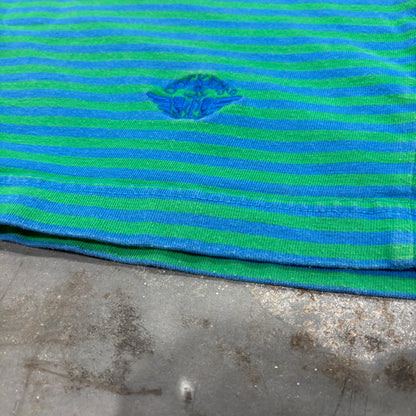 90's DOCKERS ドッカーズ ボーダーTシャツ 青・緑 (L) B4018T-SO