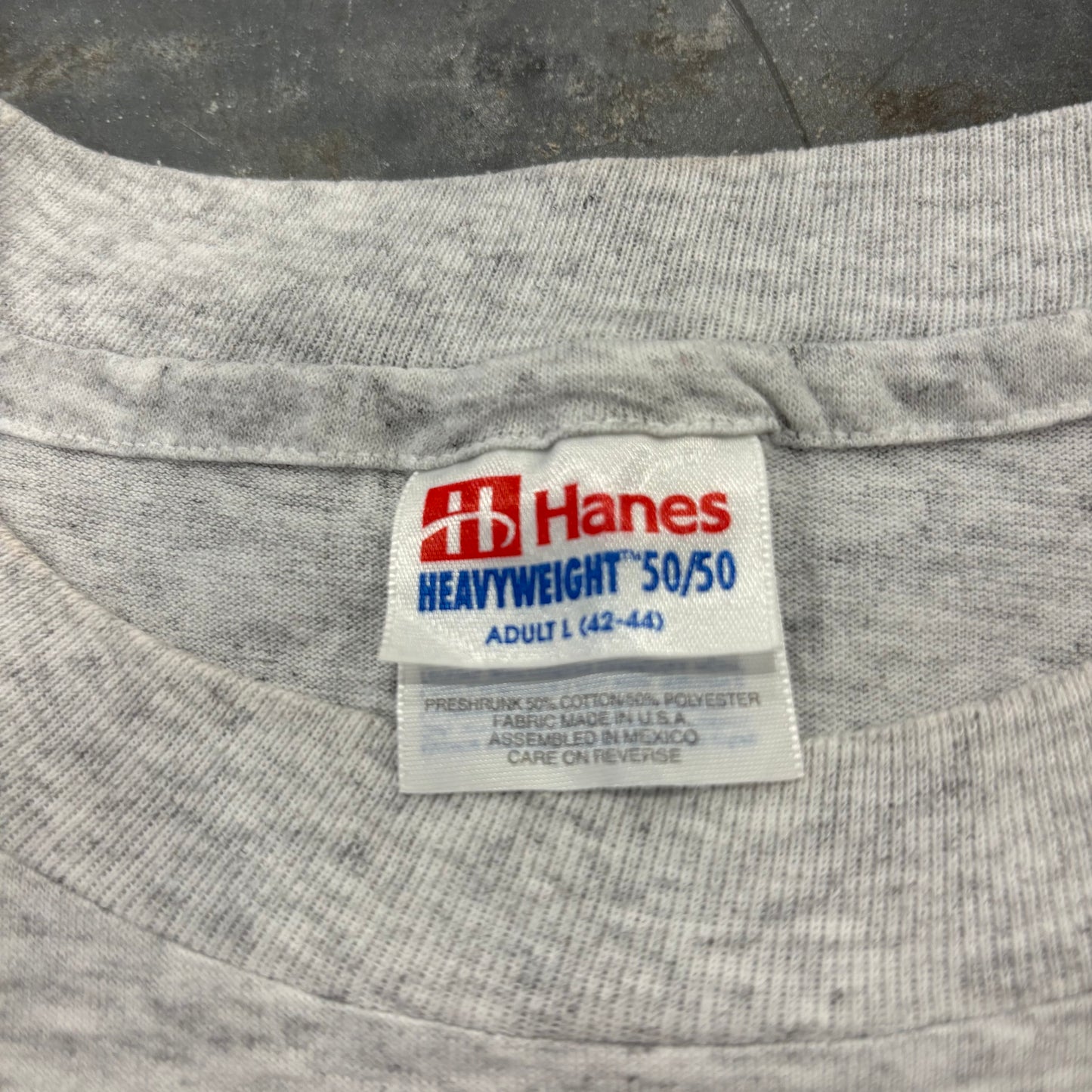 90's Hanes Heavyweight アニマルプリントTシャツ 豚 グレー (L)/B3499T-SO