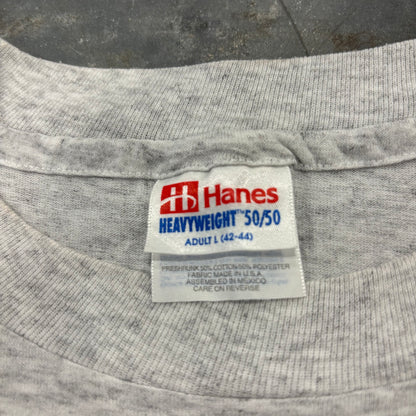 90's Hanes Heavyweight アニマルプリントTシャツ 豚 グレー (L)/B3499T-SO