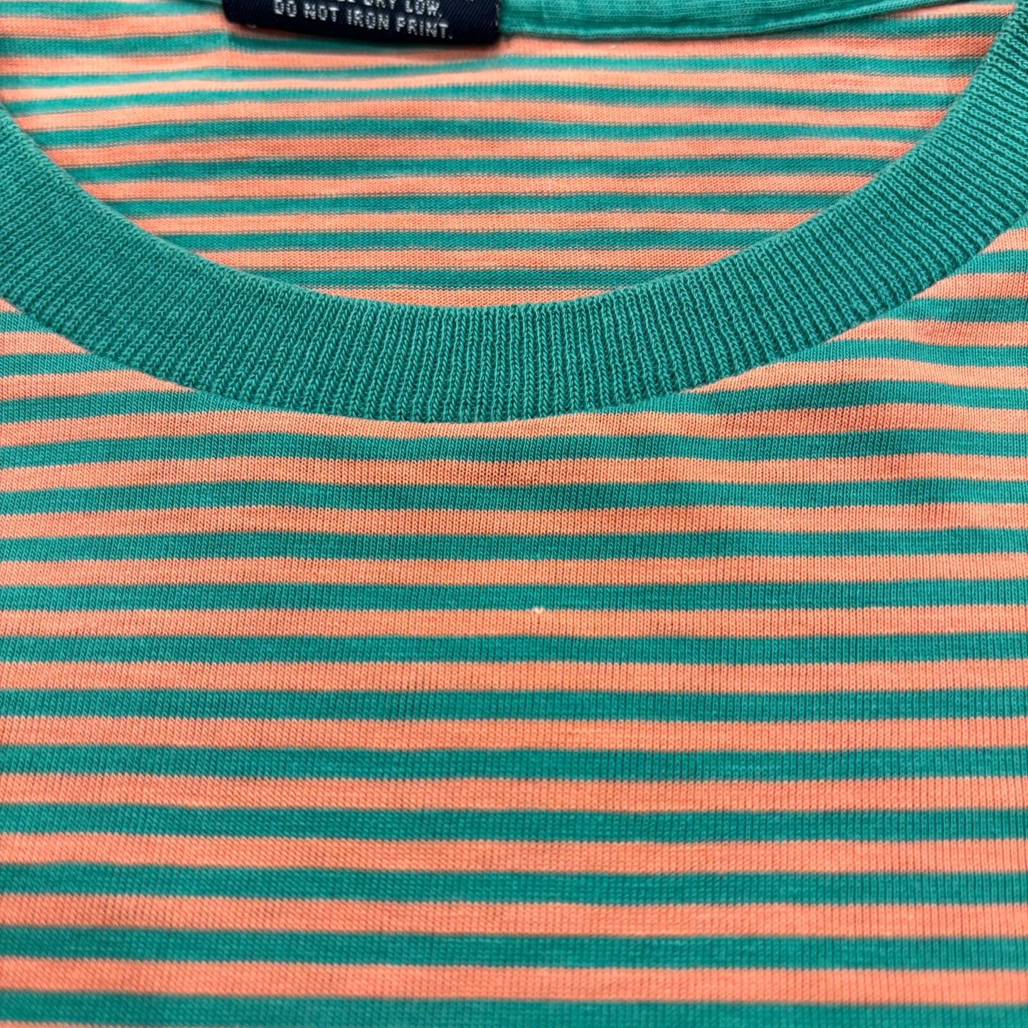 90's Ralph Lauren ラルフローレン ボーダーTシャツ 緑オレンジ (M) B2814T-SO