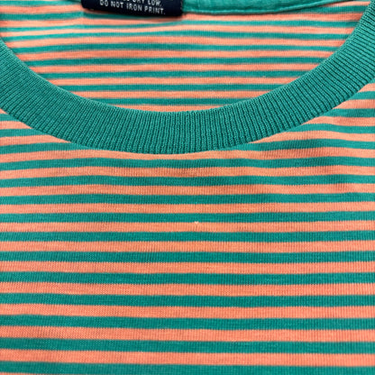 90's Ralph Lauren ラルフローレン ボーダーTシャツ 緑オレンジ (M) B2814T-SO