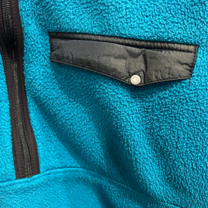 90's Patagonia パタゴニア ハーフジップフリースプルオーバー ターコイズブルー USA製(M)/A9846F-SO