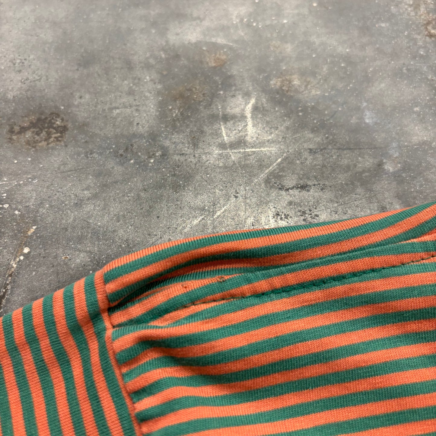 90's Ralph Lauren ラルフローレン ボーダーTシャツ 緑オレンジ (M) B2814T-SO