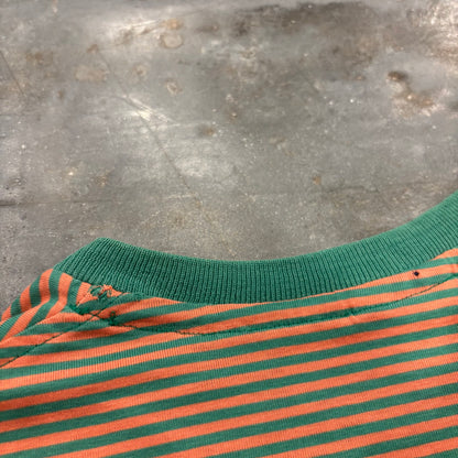 90's Ralph Lauren ラルフローレン ボーダーTシャツ 緑オレンジ (M) B2814T-SO