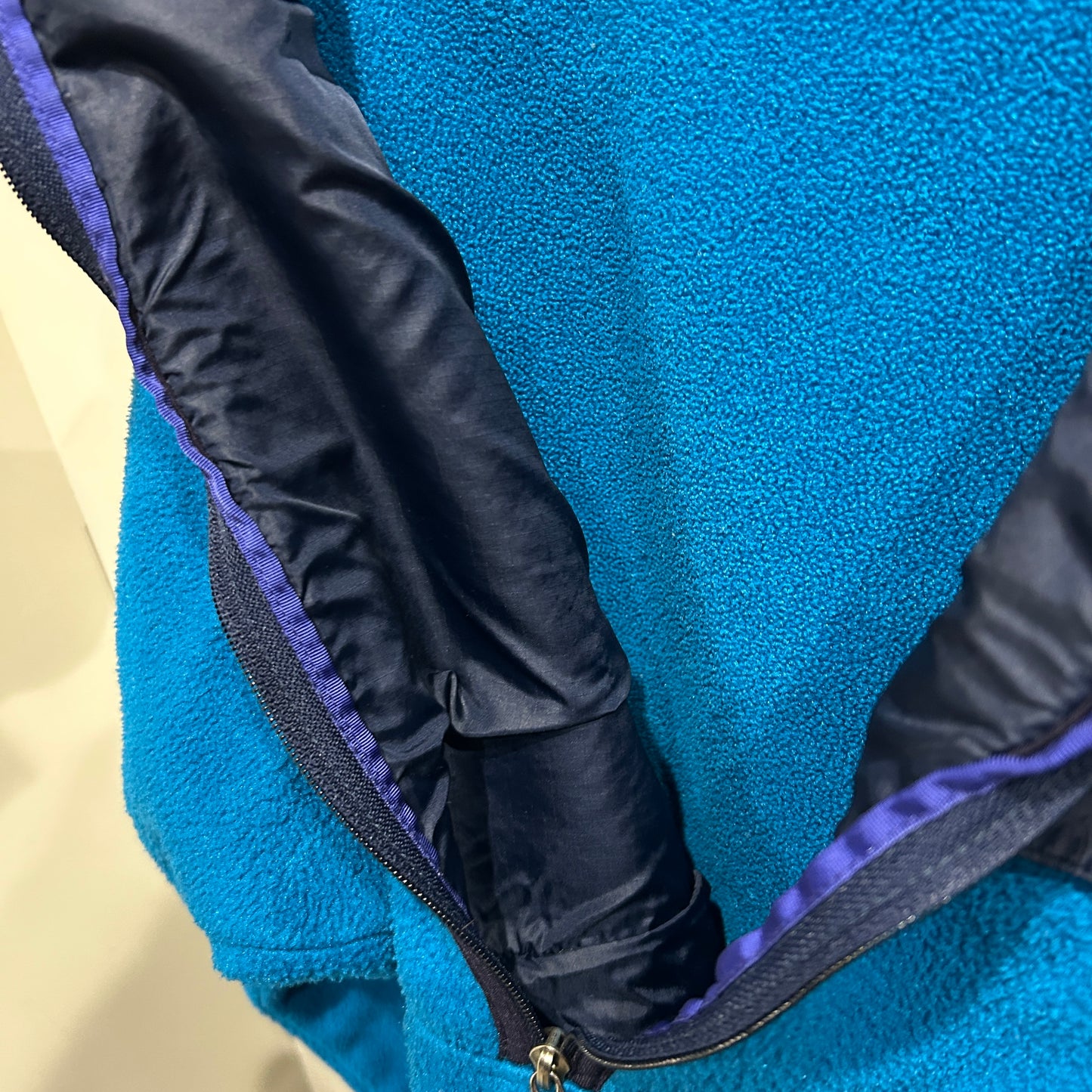 90's Patagonia パタゴニア ハーフジップフリースプルオーバー ターコイズブルー USA製(M)/A9846F-SO