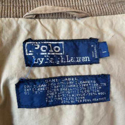 90's Polo by Ralph Lauren ラルフローレン A-1タイプ ダウンジャケット ベージュ(L)/A5271J-SO