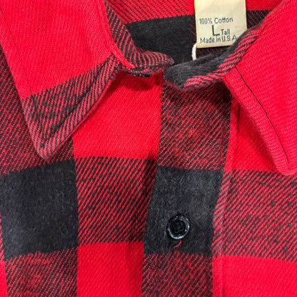 80's ST.JHONES BAY "Big Mac Flannel" フランネルチェックシャツ 赤黒 (L)/B2917SH-SO