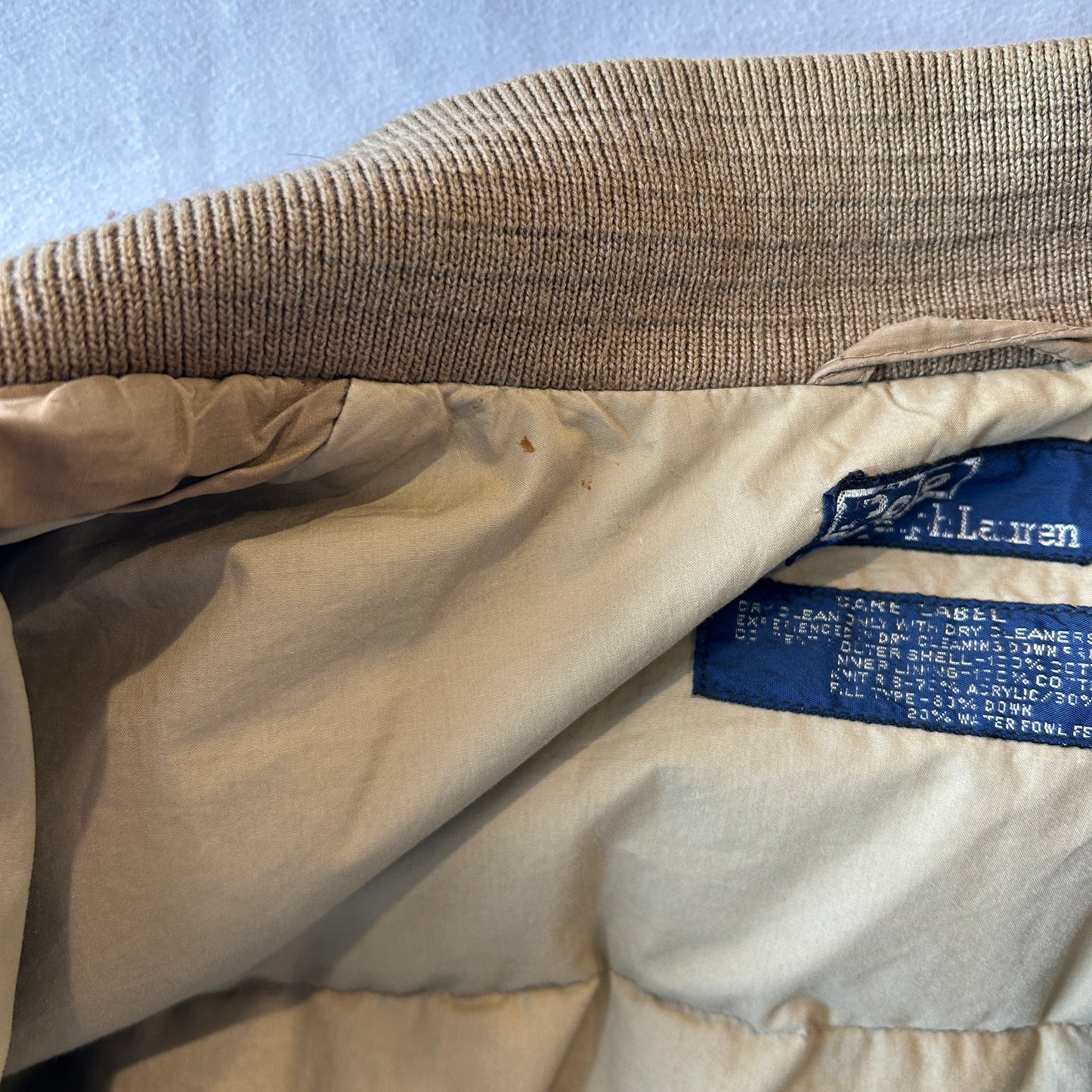 90's Polo by Ralph Lauren ラルフローレン A-1タイプ ダウンジャケット ベージュ(L)/A5271J-SO