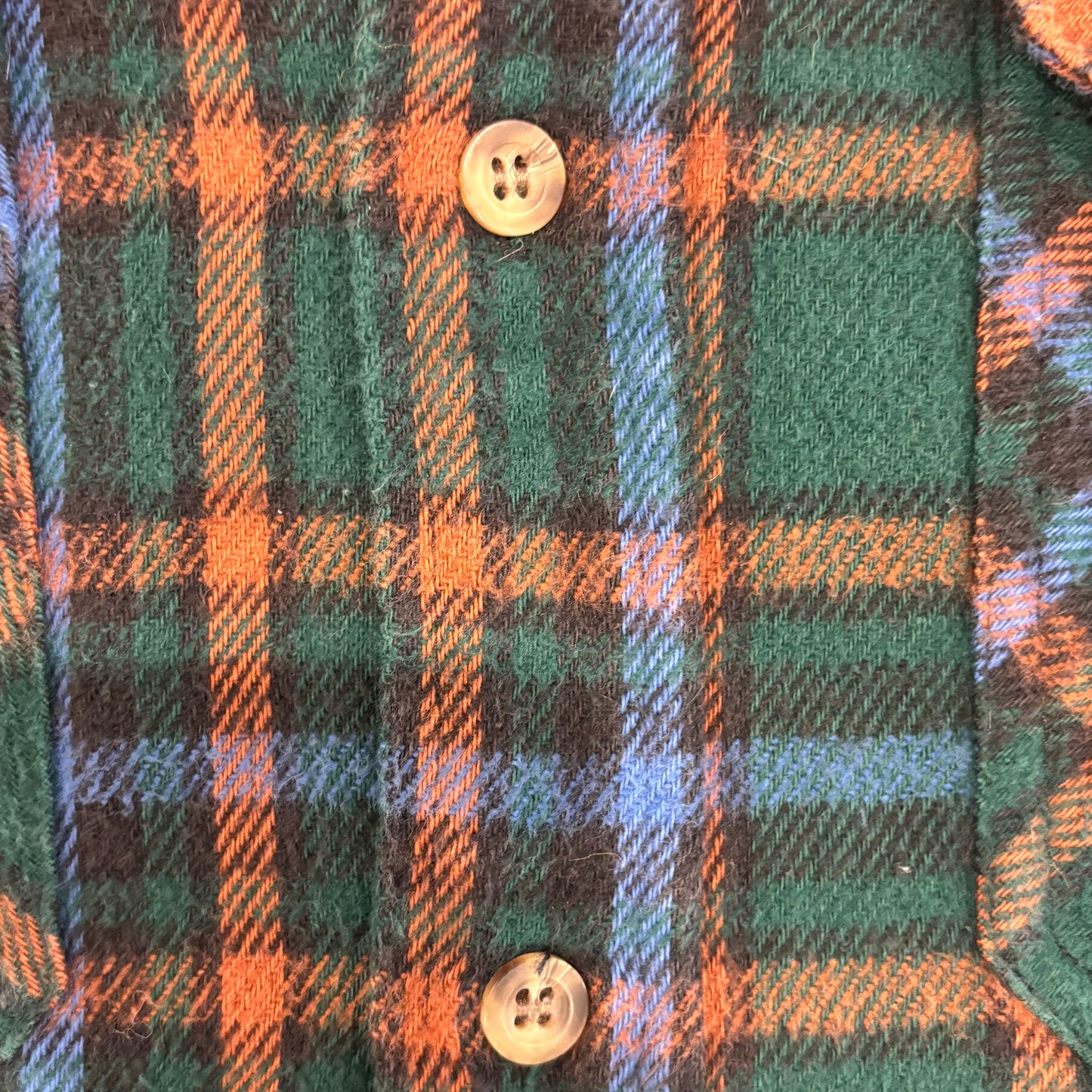 00's Wool Rich フランネルチェックシャツ 青緑橙 (M)/A7783SH-SO