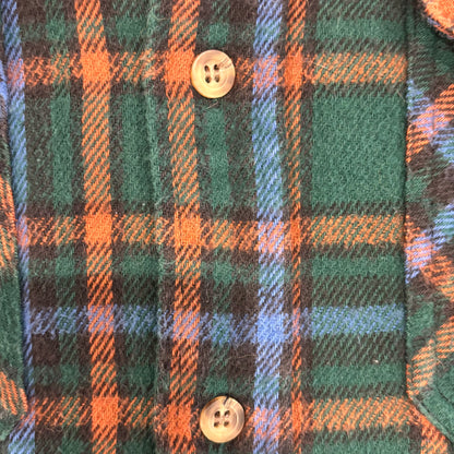 00's Wool Rich フランネルチェックシャツ 青緑橙 (M)/A7783SH-SO