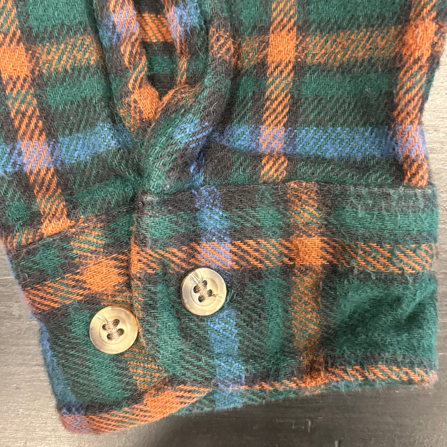 00's Wool Rich フランネルチェックシャツ 青緑橙 (M)/A7783SH-SO
