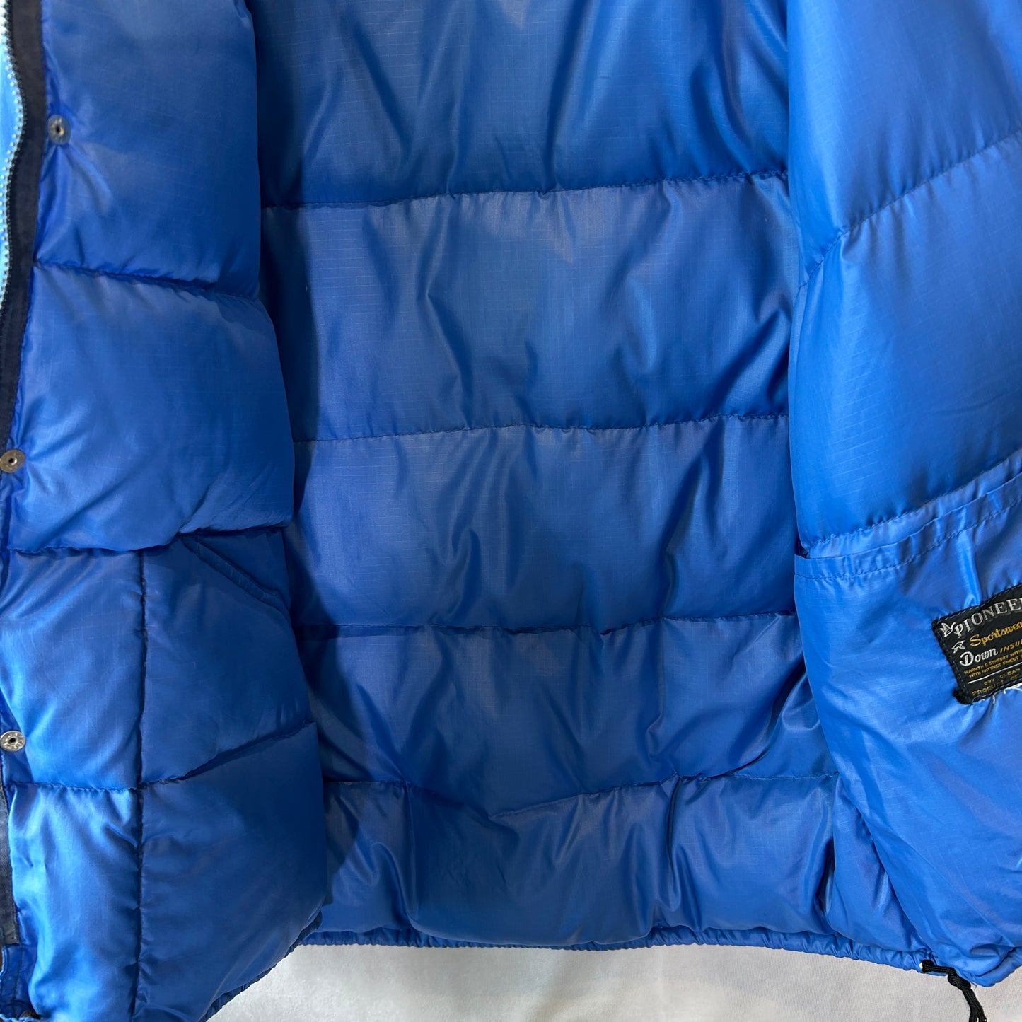 80's PIONEER モンゴメリーワード ナイロンダウンジャケット ブルー/A9868J-SO