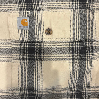 00's Carhartt カーハート フランネルシャツ 白黒灰 (M)/A7948SH-SO