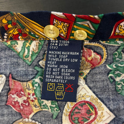 00's TOMMY HILFIGER コットンシャツ 総柄 (L)/B1750S-SO