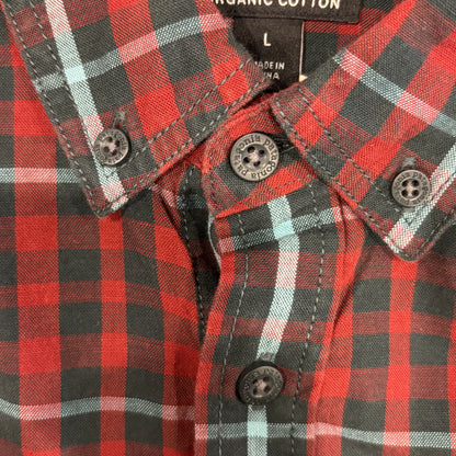 00's Patagonia パタゴニア ボタンダウンチェックシャツ 赤黒緑 (L)/A7919SH-SO