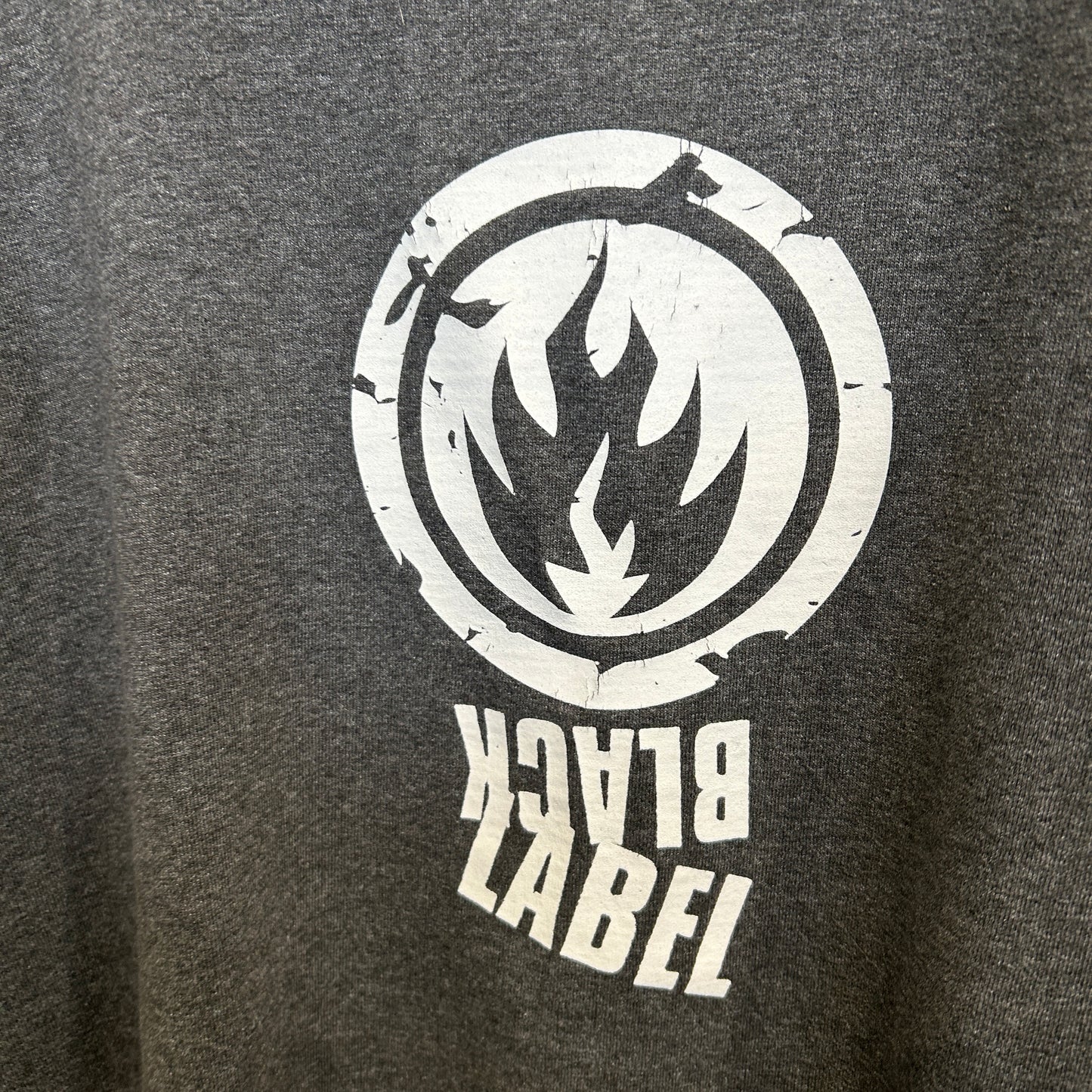 00's BLACK LABEL ブラックレーベル フレイム ロゴTシャツ 黒 (L)/A7576T-SO