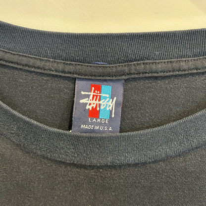 90's Stussy ステューシー ヘリコプター グラフィックTシャツ 黒 (L)/C0937T-SO